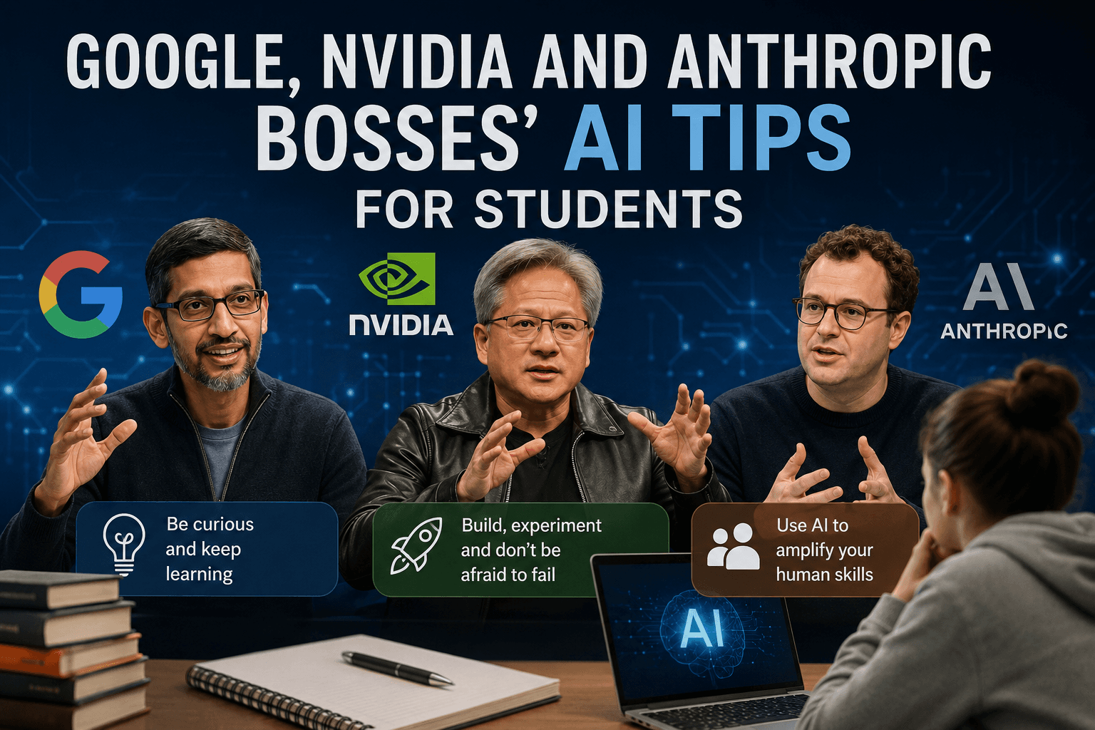 Google, Nvidia and Anthropic bosses' AI tips for students