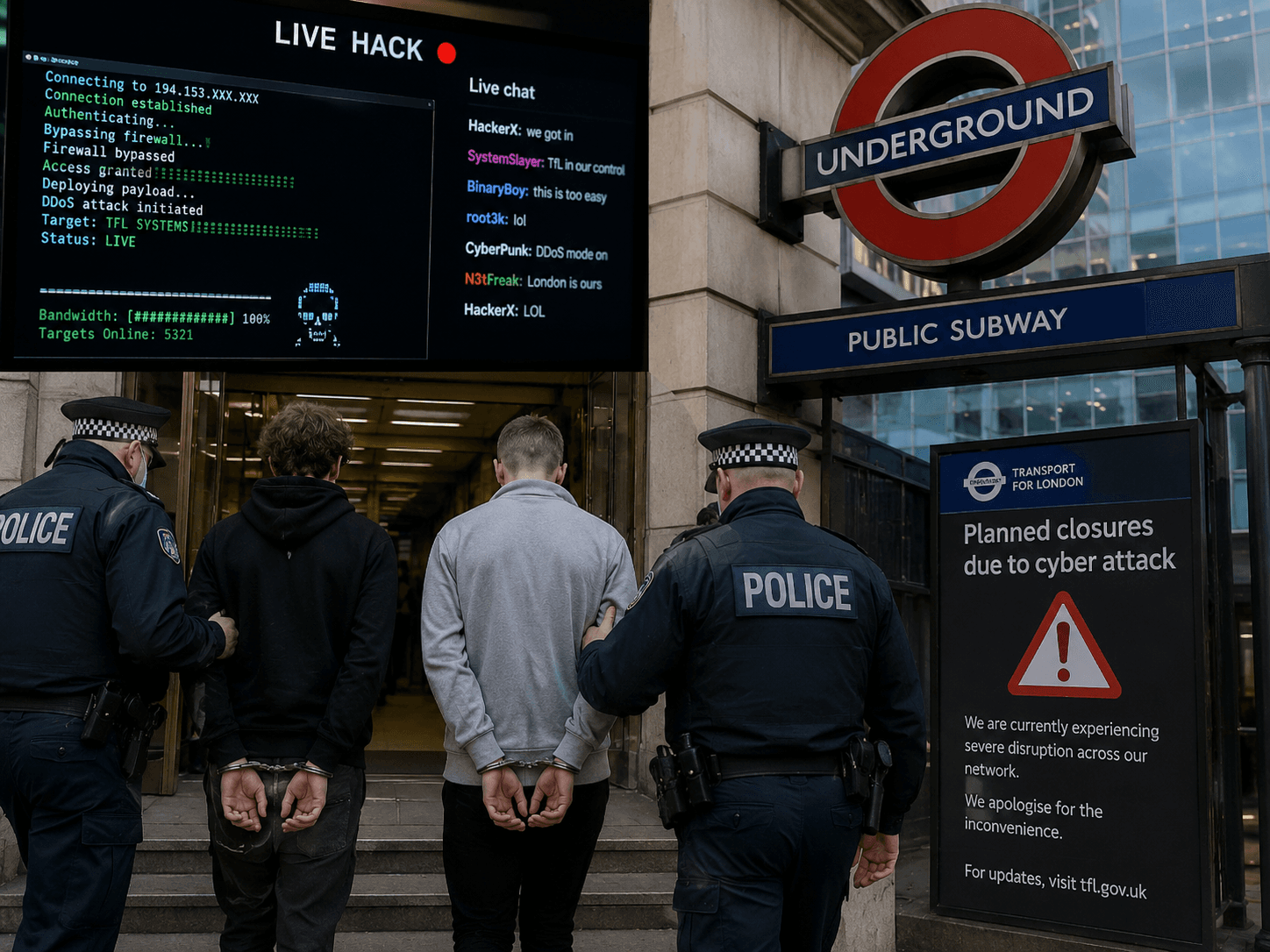 Teen hackers who live streamed cyber-attack on TfL jailed