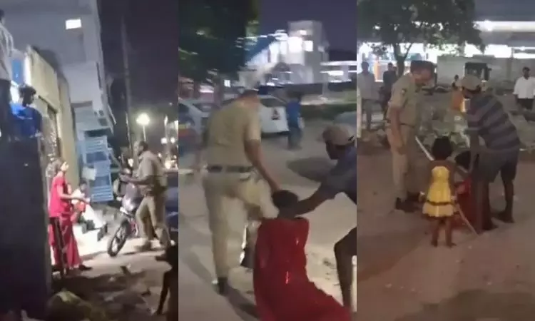 Hyderabad Home Guard Allegedly Drags Woman by Hair Outside Hafeezpet Railway Station